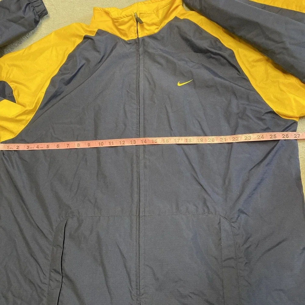 Vintage Nike Jacket Mens XXL Blue Yellow‎ Nylon Windbreaker Lined Michigan